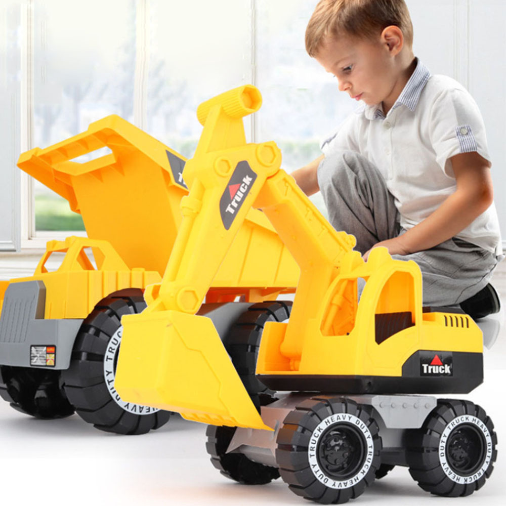 Baby Classic Simulation Engineering Excavator Tractor Dump Truck Model Car Toy Mini Gift 3 Pcs/set Wholesale-image-527034263