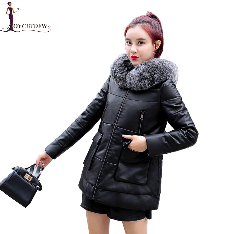

Winter Down Jacket Female parkas Large size 3XL 2018 New Fur Collar Sheep Skin Coat Short Women Leather Outerwear Coats X820, Black