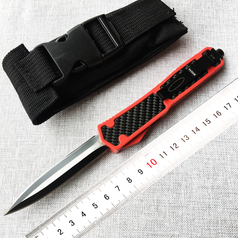 

Micro-tech MT0885 D/E ant beetle outdoor portable tactical knives 440C carbon fiber camping switch action knives