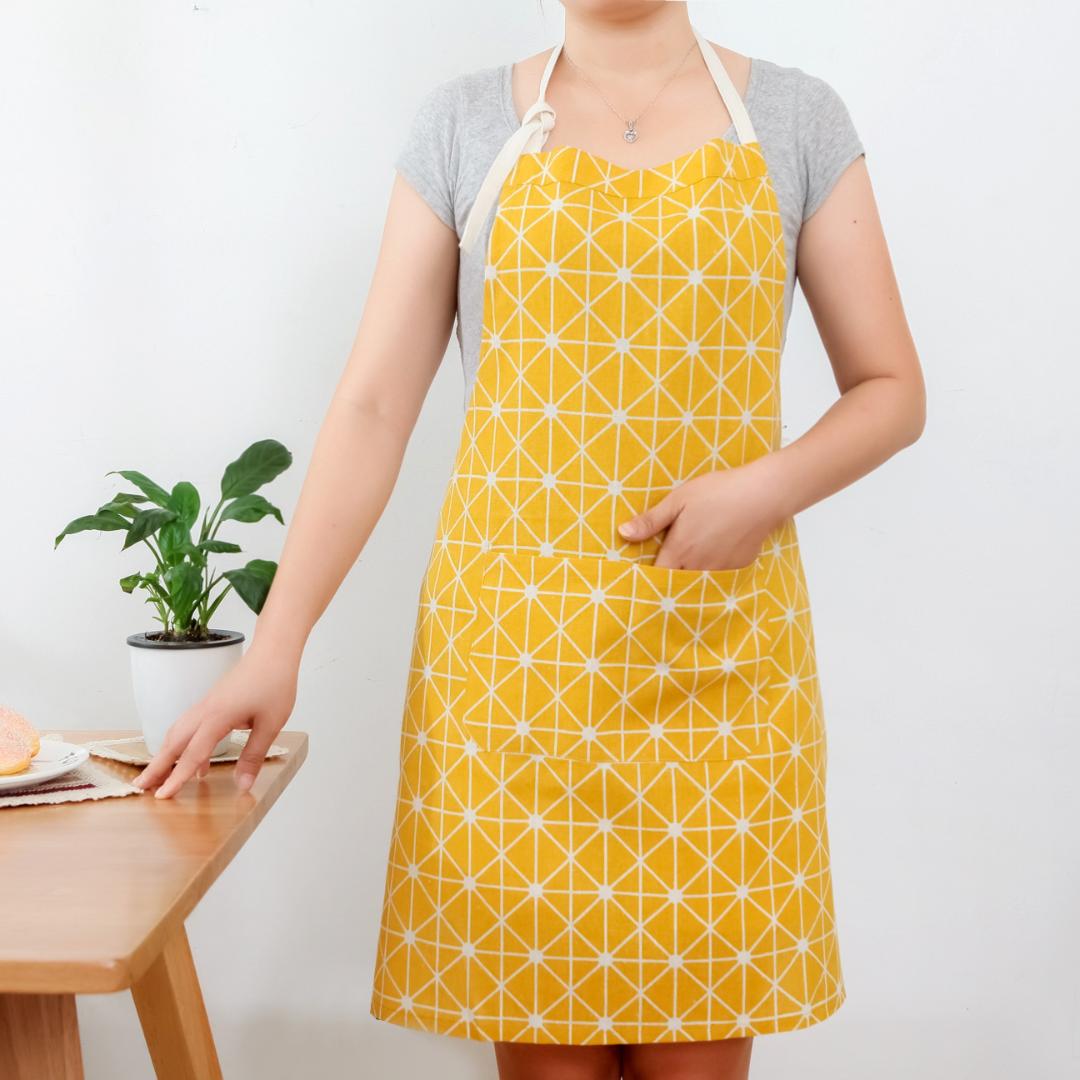 

Nordic Style Adjustable Cotton Linen High-grade Kitchen Apron Cooking Baking Waistband Aprons avental delantal 70x60cm