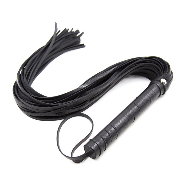 

New Arrival Faux Leather Whip Riding Crop Party Handle Flogger Queen Black Red Horse Whip for Horse Racing Riding Entertainment