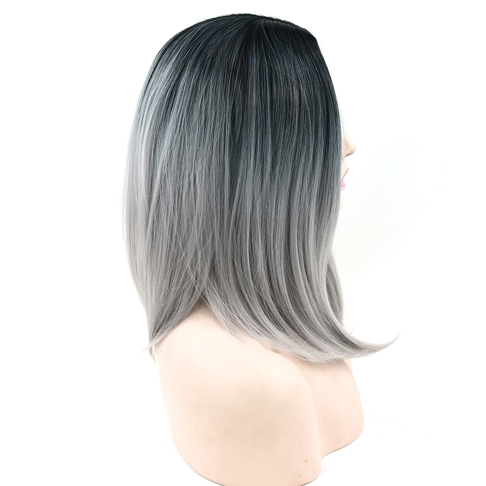 Synthetic Hair Black To Gray Purple Ombre Hair Short Bob Wigs For Women Straight Hair Headwear Cosplay Wig Wigs Synthetic Green Wigs From Lin 06