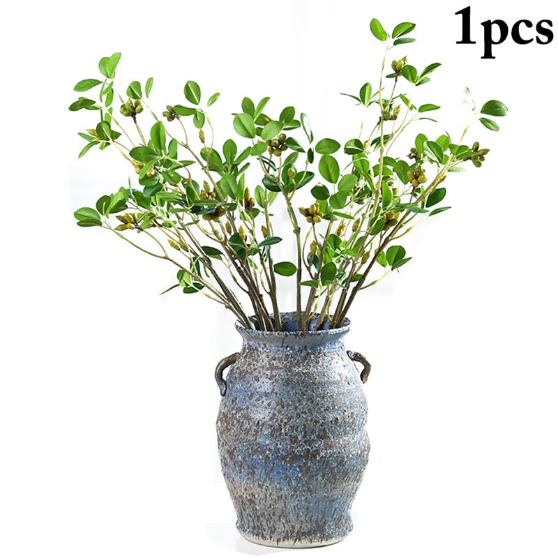 

Artificial Plant Branch Realistic Fruit Decor 2-Head Desktop Fake Plants Valentine's Day Wedding Decoration Plante Artificielle, Green