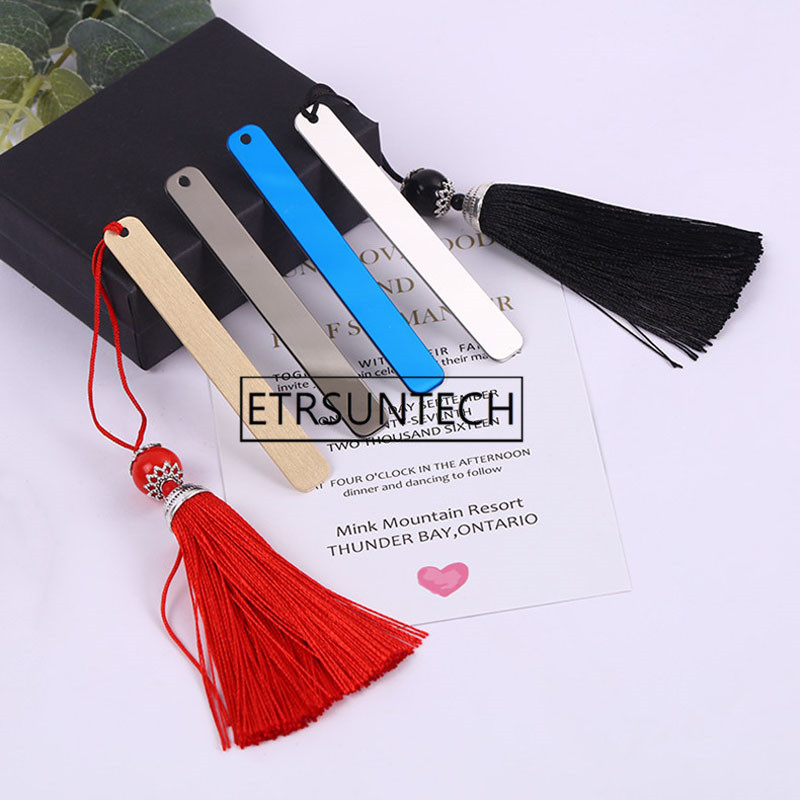 

100pcs Classic Chinese Style Stainless Steel Metal Bookmark With Tassel Custom Party Favors and Gifts