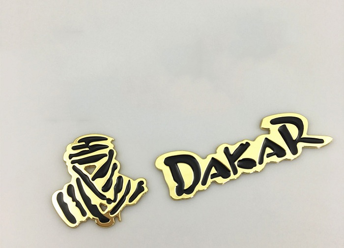 2pcs Metal DAKAR Rally 4X4 Car Auto Side Emblem Decal Sticker Fender Badge SUV