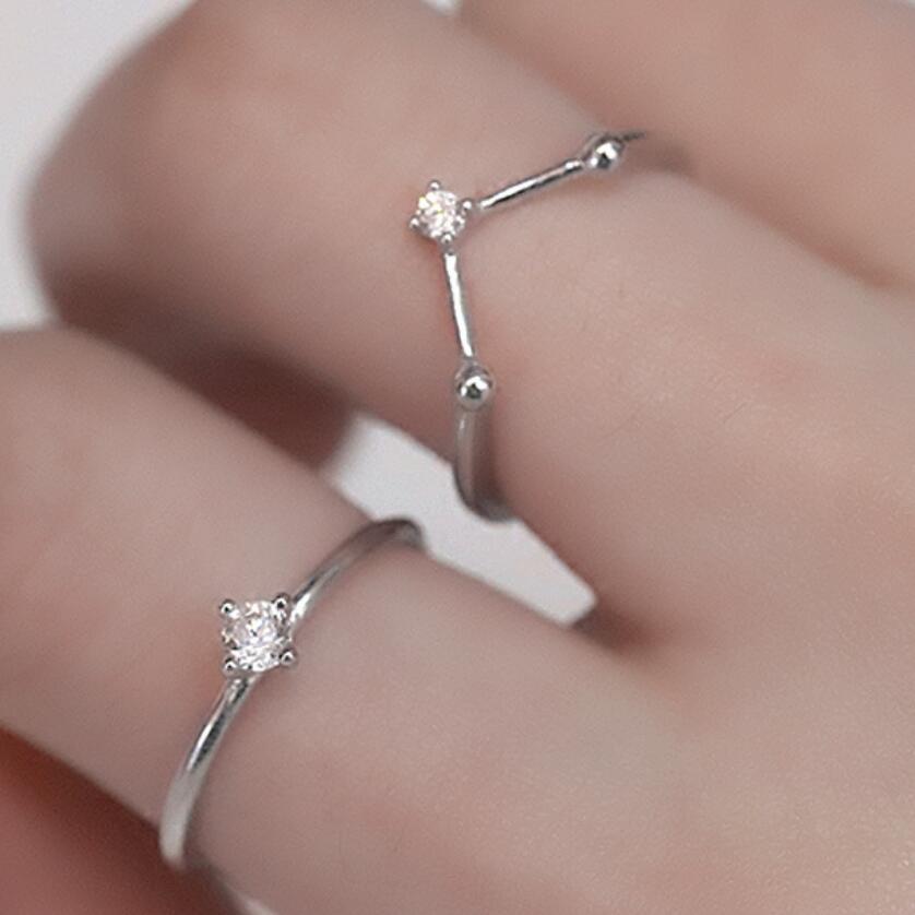 

jewelry S925 sterling silver rings linear zircon settings open rings for women hot fashion free of shipping