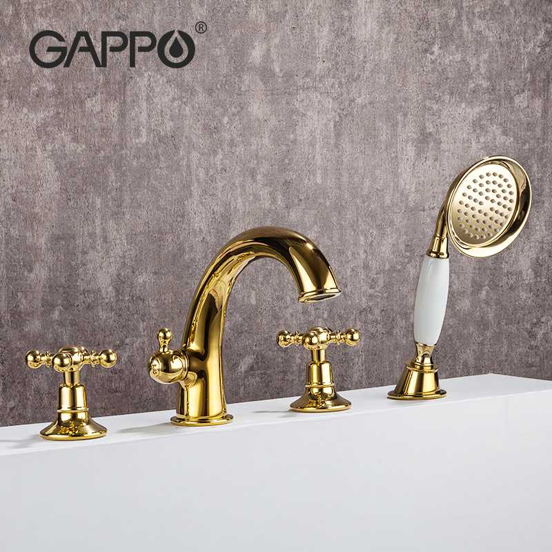 

GAPPO Bathtub Faucet Gold Bathroom Shower Faucet Retro Bath Shower Set Waterfall Bath Water Mixer Taps G1189-6
