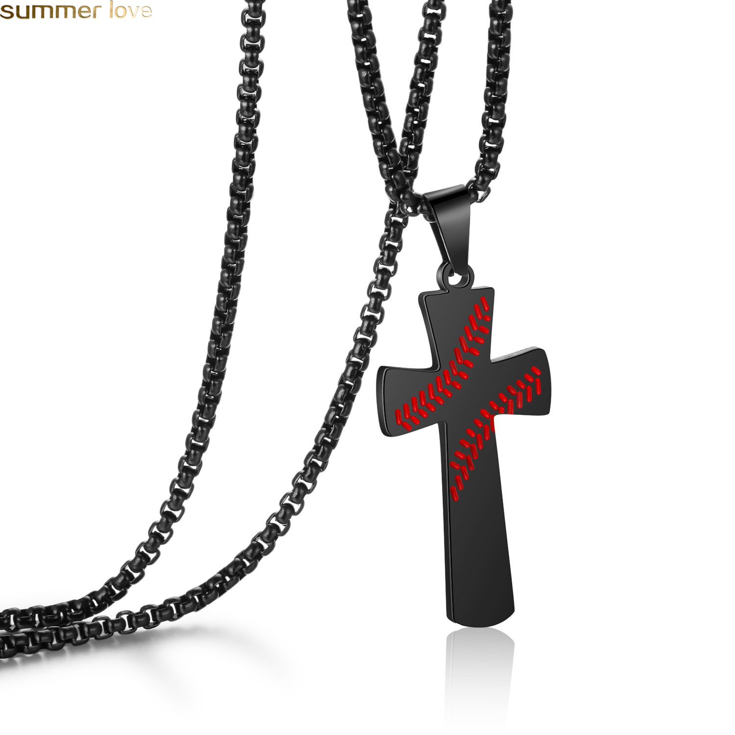 

Stainless Steel Baseball Cross Necklace for Women and Men Stainless Steel Bible Verse Necklace Christian Religion Jewelry Gift For Lover