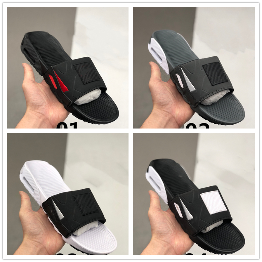 

2020 New 90 Slide Smoke Grey Volt Black White Rose Cool Grey Men Women Camden 90s White Black Home Slipper Shoes, 04