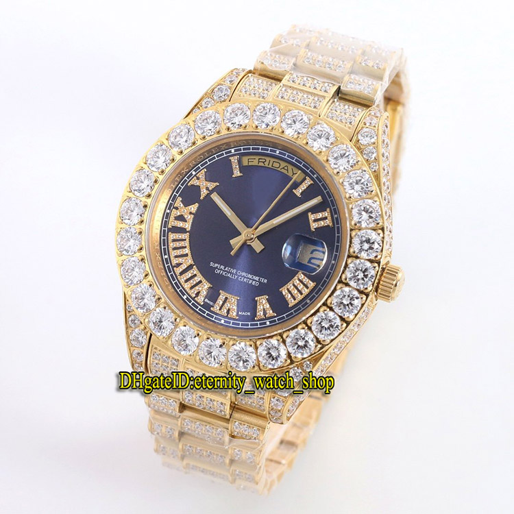 

Best Version m118389 m118388 118348 Automatic Mens Watch Sapphire Rome digital Dial Big Diamonds Bezel Diamond inlay Case Iced Out Watches, Box