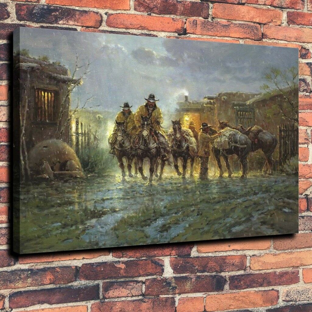

Home Decor Art Western Cowboy Rainy Morning Handcrafts /HD Print Oil Painting On Canvas Wall Art Canvas Pictures 191105