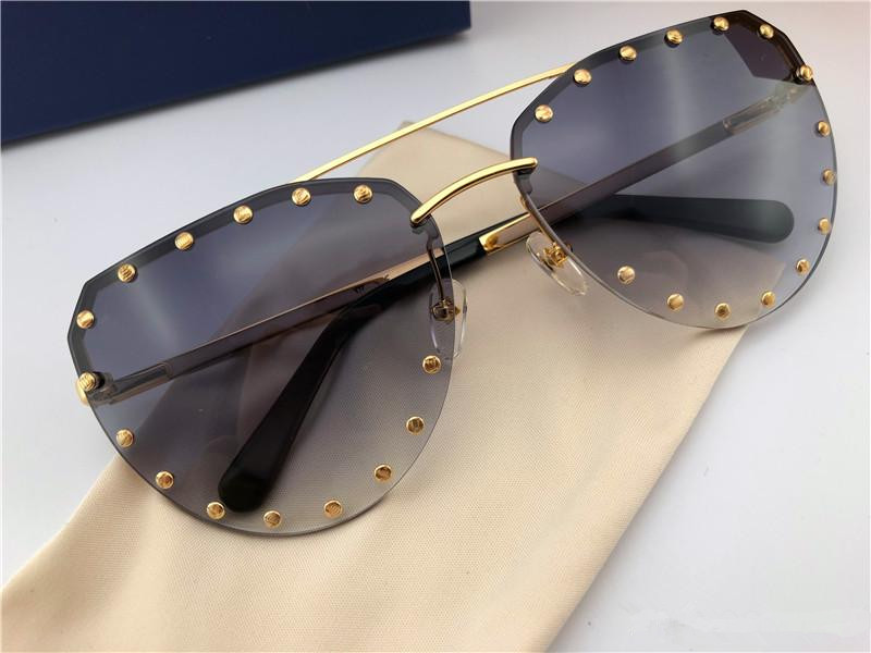 

New fashion designer sunglasses 0984 frameless irregular frame with rivets popular avant-garde style top quality uv400 protection eyewear