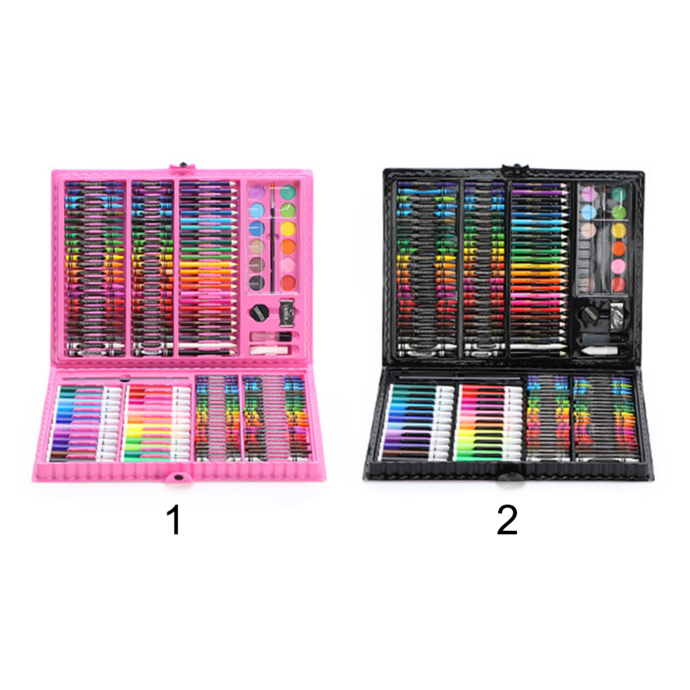 Großhandel 168 Stücke Stift Kinder Kunst Set Pinsel Schreibwaren Kit Liefert Marker Zeichenwerkzeuge Geschenk Bleistifte Box Aquarell Büro T8190617