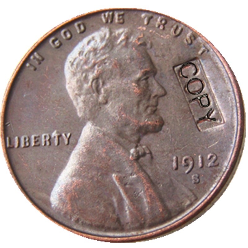 

US 1912 P/S/D Lincoln Head One Cent Copper Copy Promotion Pendant Accessories Coins
