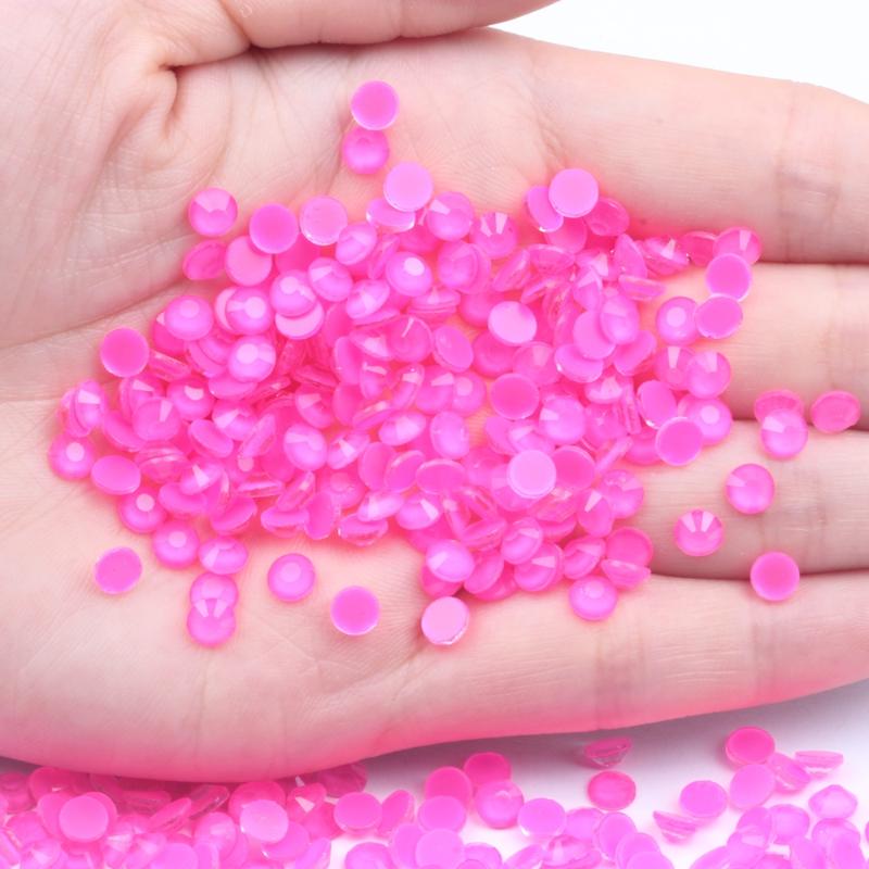 

Fluorescence Glass Nail Rhinestones Non Hotfix Flatback Luminous Strass Fluorescent Rose Color ss6-ss30 Nail Art Decoration