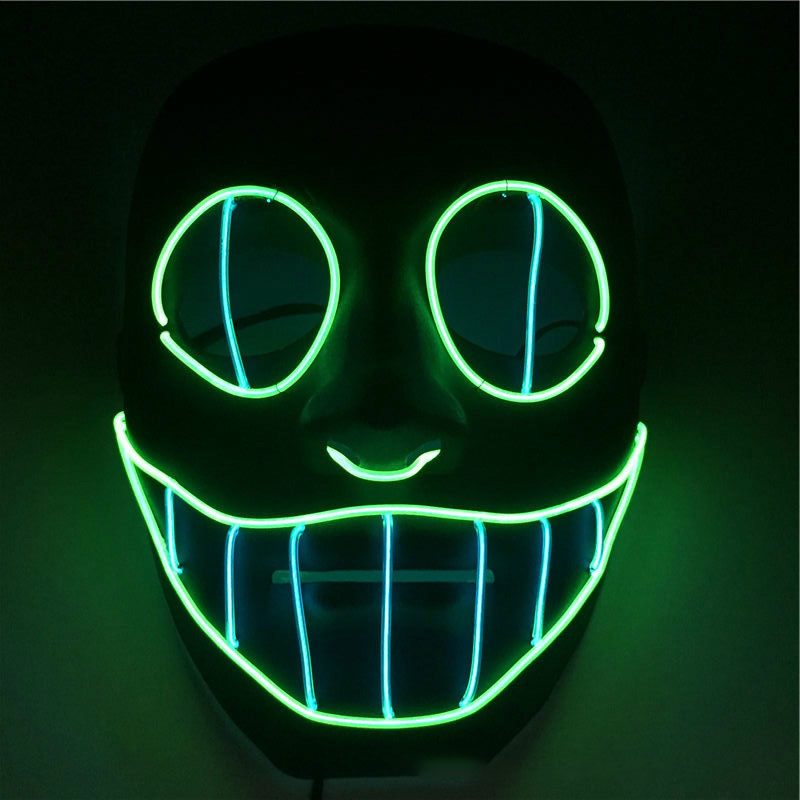 

BRELONG LED Halloween Mask Halloween Scary Cosplay Light up Mask for Festival Parties 1 pc