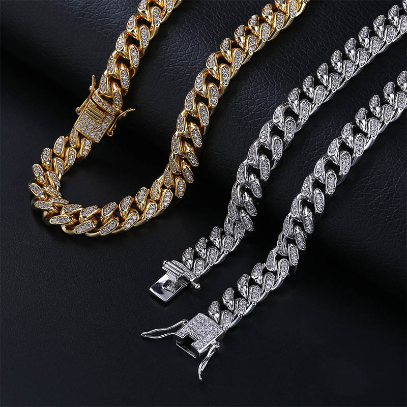 

Personality Hip-hop Miami Cuba Chain Micro Zirconium Shi Liti Man Will Chain Necklace