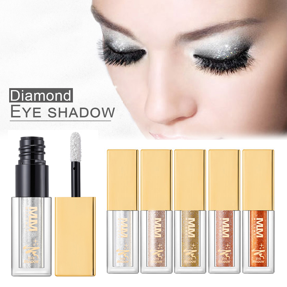 

Dimond Glitter Liquid Eyeshadow Shimmer Smoky Eyeshadow Waterproof Long-lasting Highlighter Cosmetics 6Colors TSLM2, 02