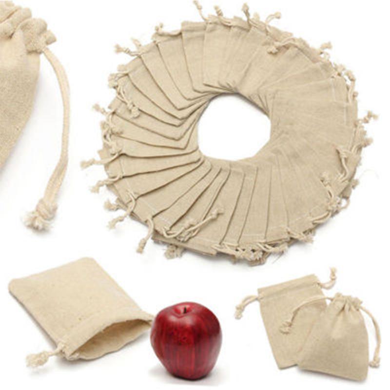

Small Bag Natural Linen Pouch Drawstring Burlap Jute Sack With Drawstring Gift Bag