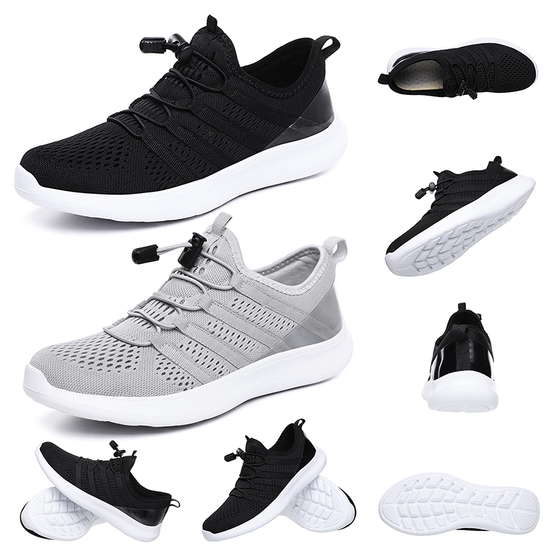 

2020 Homemade brand women mens trainers Jogging Walking Running shoes Black Grey sports trainers runners sneakers Made in China size 39-44
