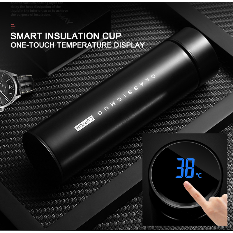 

500ML Thermos Vacuum Flasks Temperature Display 304Stainless Steel My Hot Water Bottle Travel Coffee Mug Tea Milk Mug Thermo cup