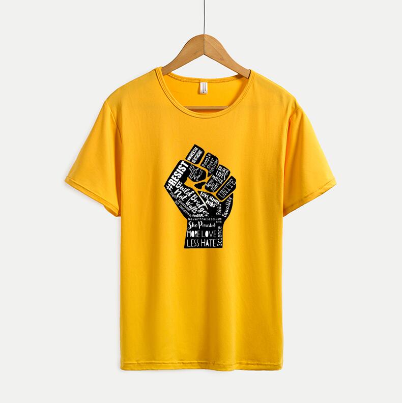 

Letters Printted Mens Women T Shirts New Fashion Casual Tshirts Summer Short Sleeved Mens Tee Shirts Tops High Quality, Yellow