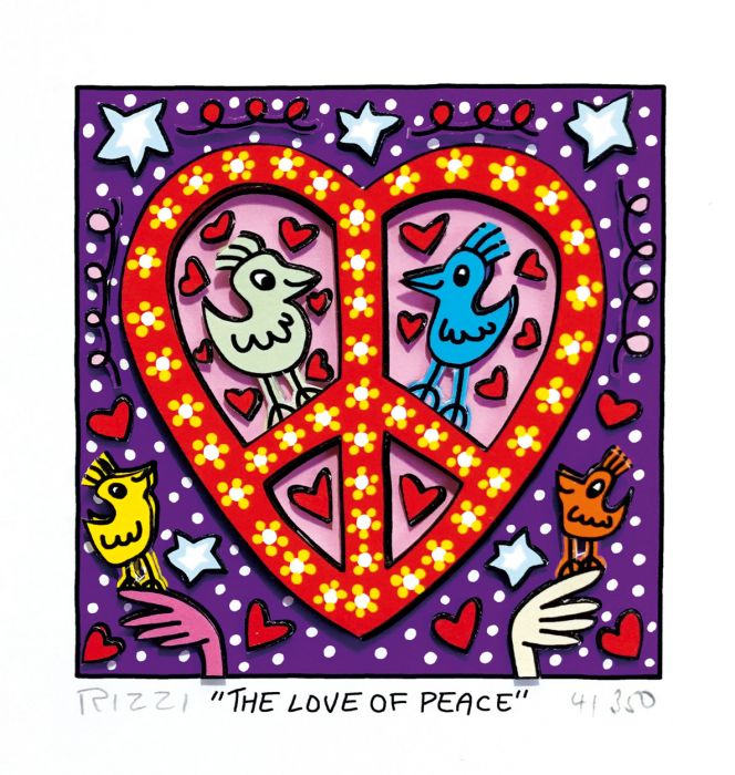 

James Rizzi - THE LOVE OF PEACE Home Decor Handpainted Oil Painting On Canvas Wall Art Canvas Pictures 191222