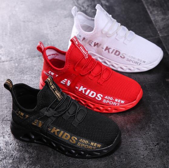 

Shoes Kids Boys Girls Casual Mesh Sneakers Breathable Soft Soled Running Sports Shoes toddler boy canvas shoes boys sneakers Y200103, Black;red