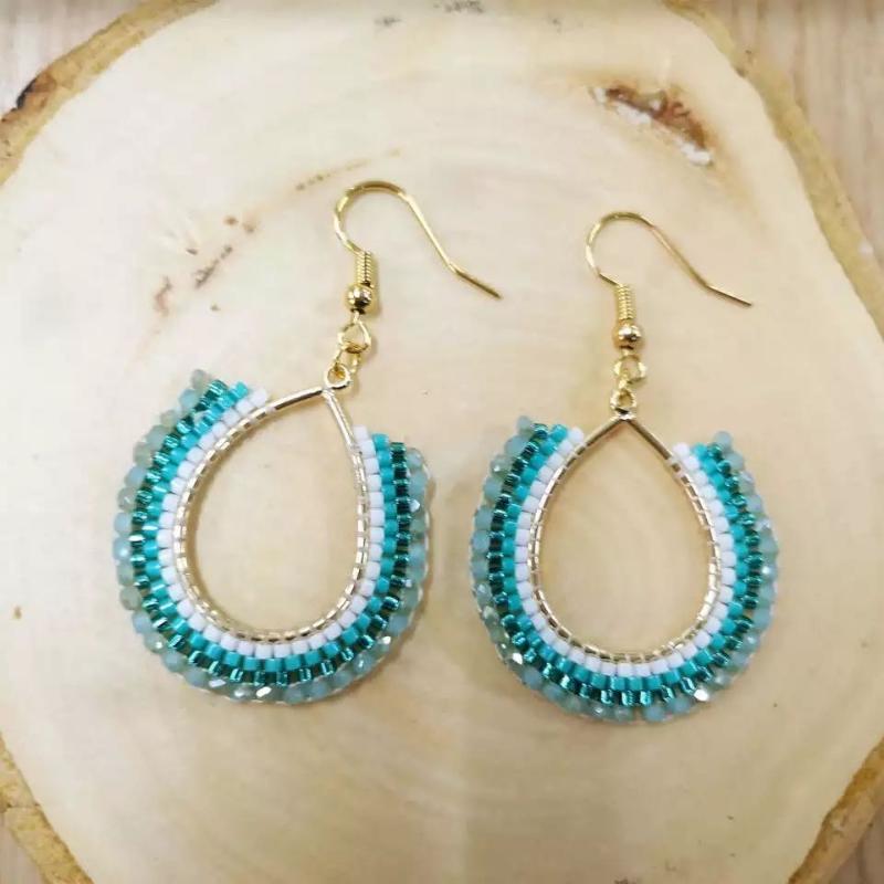 

Dangle & Chandelier ZHONGVI Statement Hoops Earrings Handmade Wedding Party Gift For Women Boho MIYUKI Earring Bohemian Jewelry