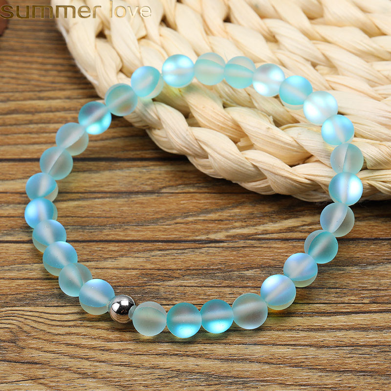

Natural Spectrolite Bling Stone Bead Bracelet Yoga Pink Blue Green Natural Stone Strand Bracelets Bangle For Women Men Handmade DIY Jewelry, Black
