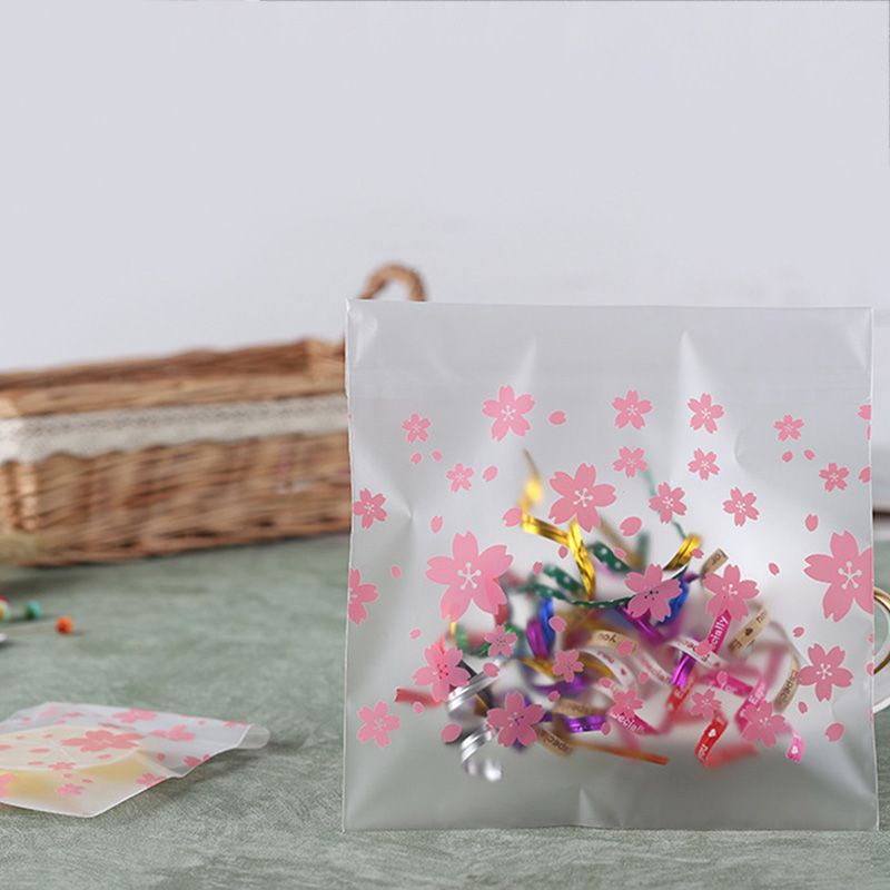 

Baking Packaging Bag Cherry Pattern Nice Gift Self-adhesive 100Pcs Home Wedding Party Supplies Cookie Candy Bags Plastic