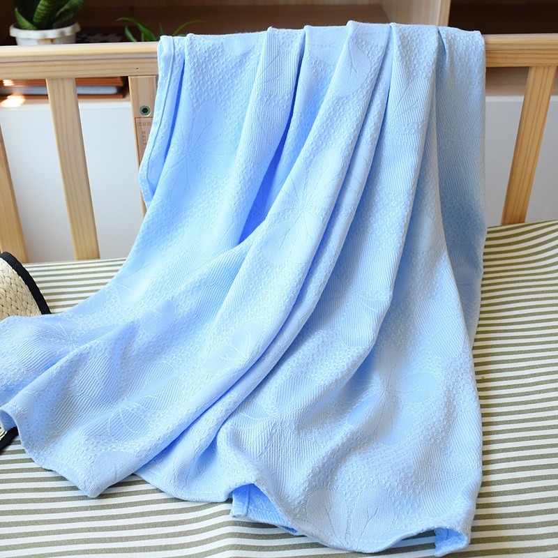 

Bamboo Fiber Summer Jacquard Cover Ice Silk Blanket For Adult Children Air Condition Nap Solid Colors Cozy Blankets Bed Sheet