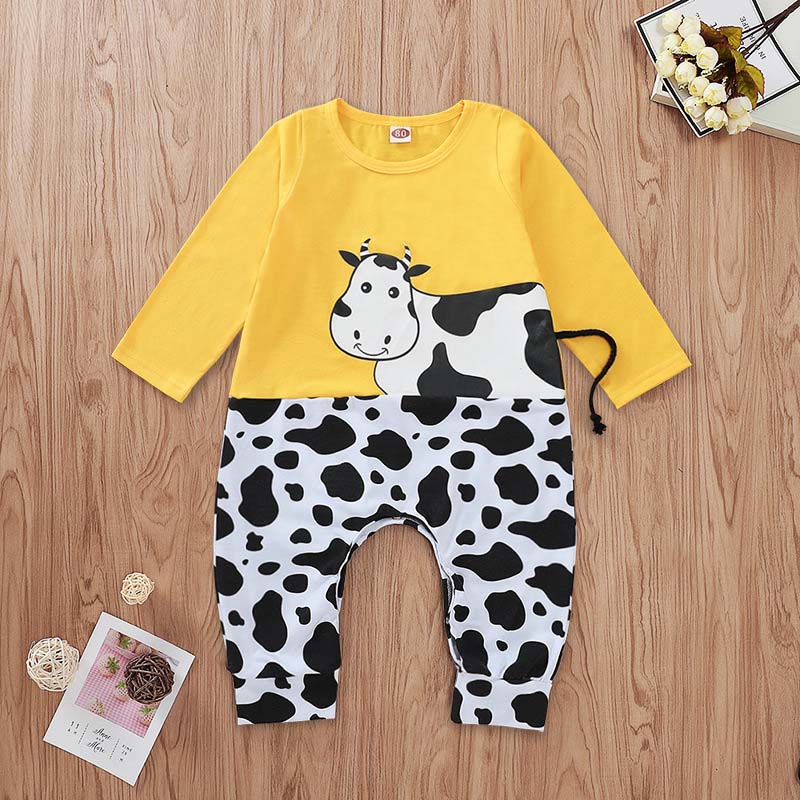 

2020 Hot sale Spring Autumn Casual Jumpsuits new Baby Cartoon Printing Long Sleeve Rompers Kids Bodysuits, Yellow