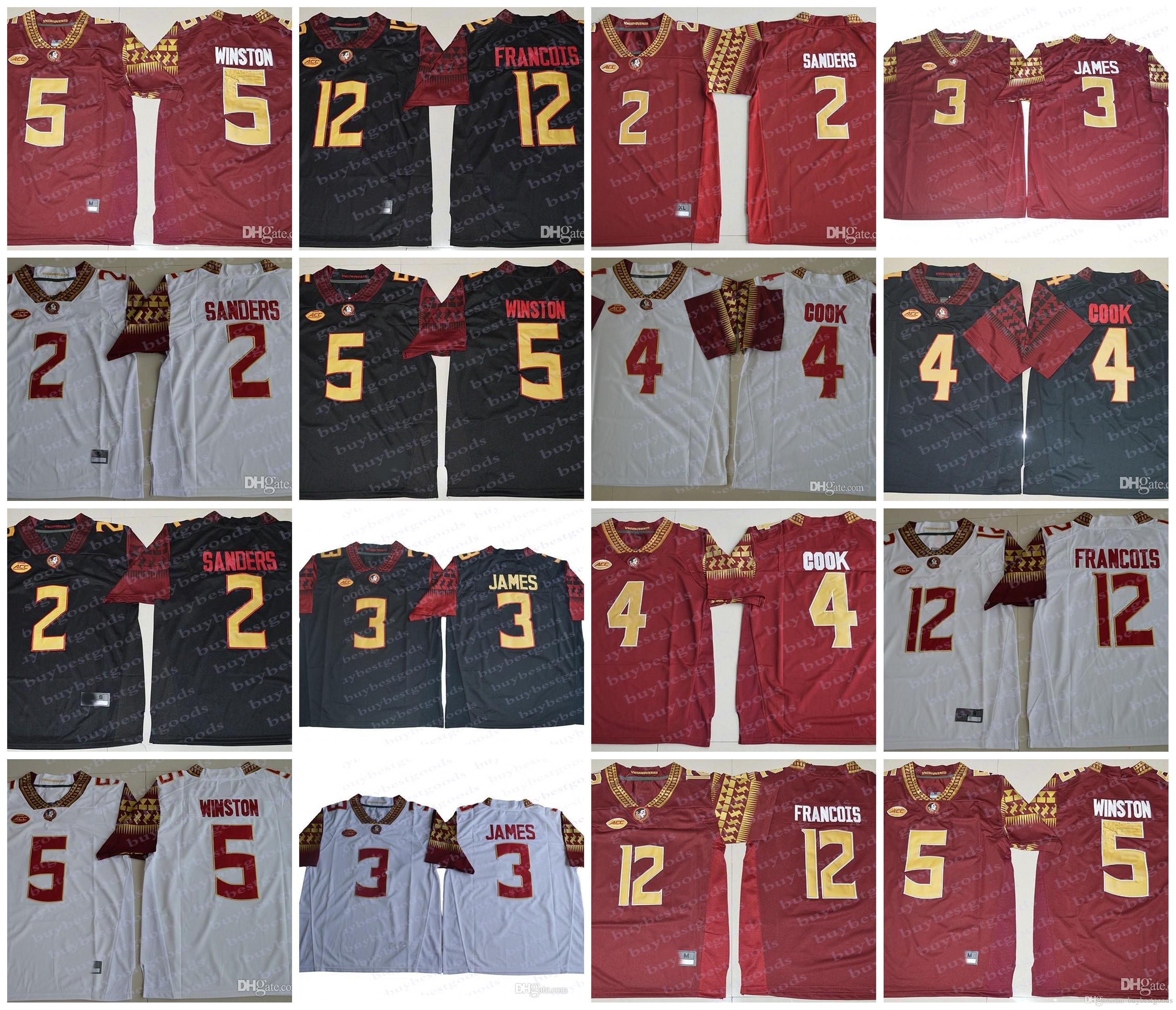 

Mens ACC Florida State Seminoles FSU 2 Deion Sanders 3 James 4 Cook 5 Winston 12 Deondre Francois NCAA College Football Jerseys