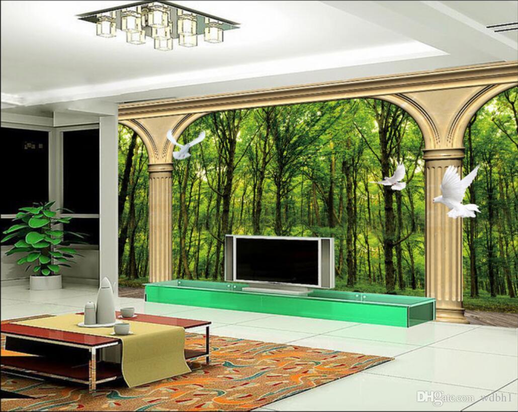 

3d room wallpaper cloth custom photo Green and refreshing forest 3D wallpaper for walls 3 d print fabric wall covering, Picture shows