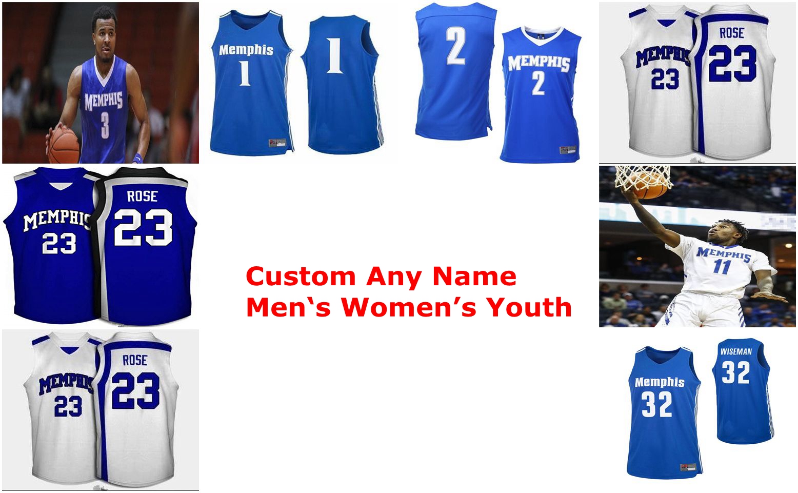 Memps Tigers Jerseys Precious Achiuwa Jersey Derrick Rose Penny Hardaway Lorenzen Wright 2020 New Mens Basketball Jerseys Custom Stitched