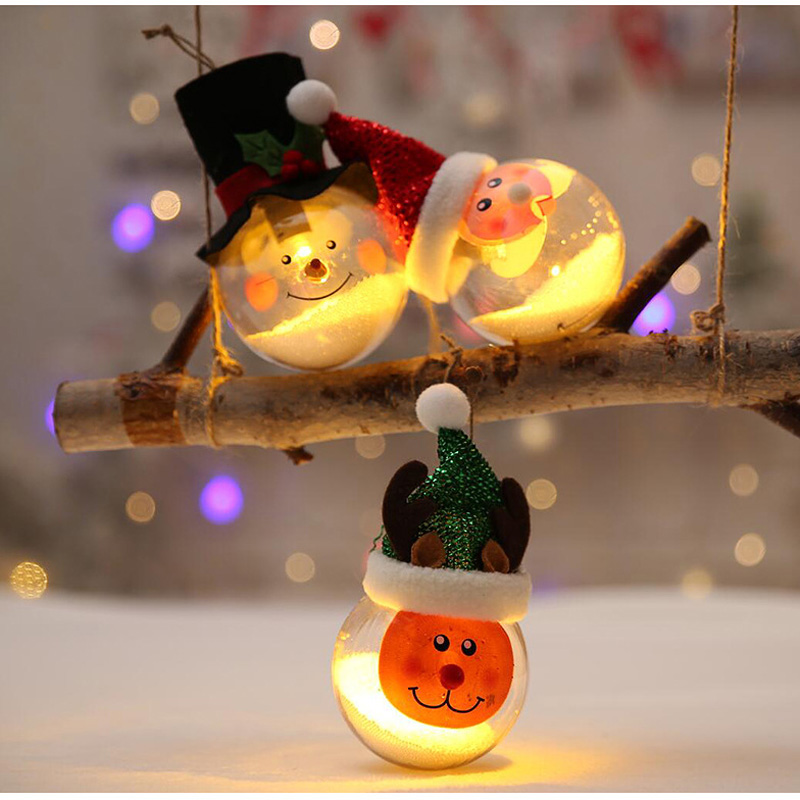 

Christmas Trees Ball PVC Illuminate Foam Ball Hanging Christmas Tree Balls Festival Supplies Xmas Decor Ornament Dropshipping
