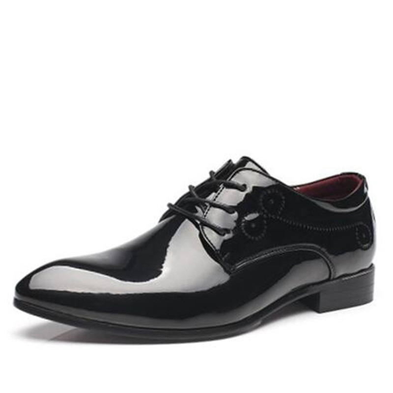 

British style Vintage Men Flats Cow Split leather Brogue Shoes Pointed Toe Casual Dress Business shoes Oxfords, Red