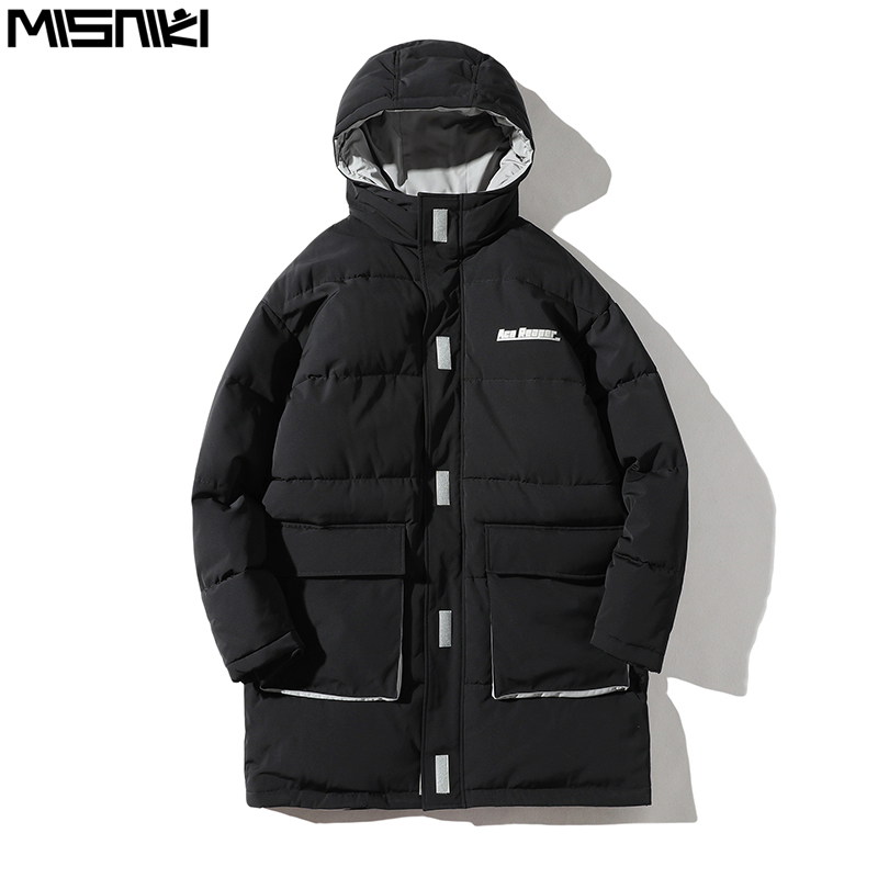 

Misniki 2019 Streetwear Men Winter Jakcets Warm Windproof Hood Jacket Coat Warm Thicken Men Parkas Hombre JP08, Gray
