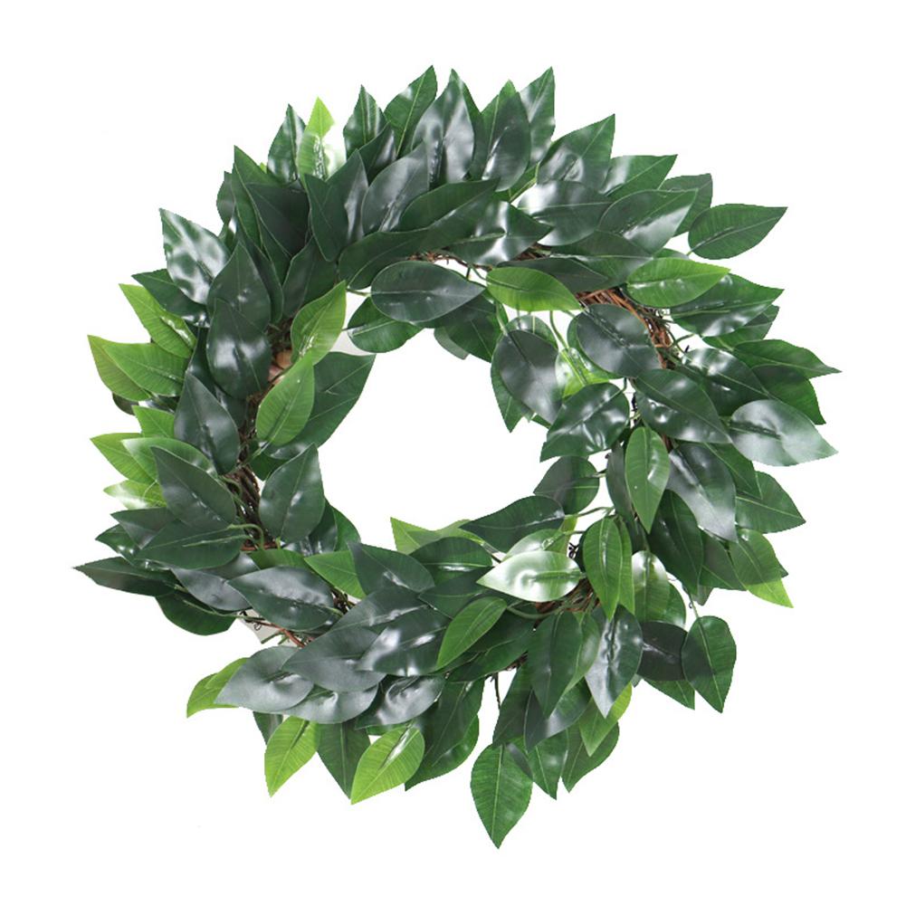 

Garland Green Simulate Eucalyptus Leaves Wreath Door Hanging Pendant Ornament Artificial Flower Vine Rattan For Wedding Decor