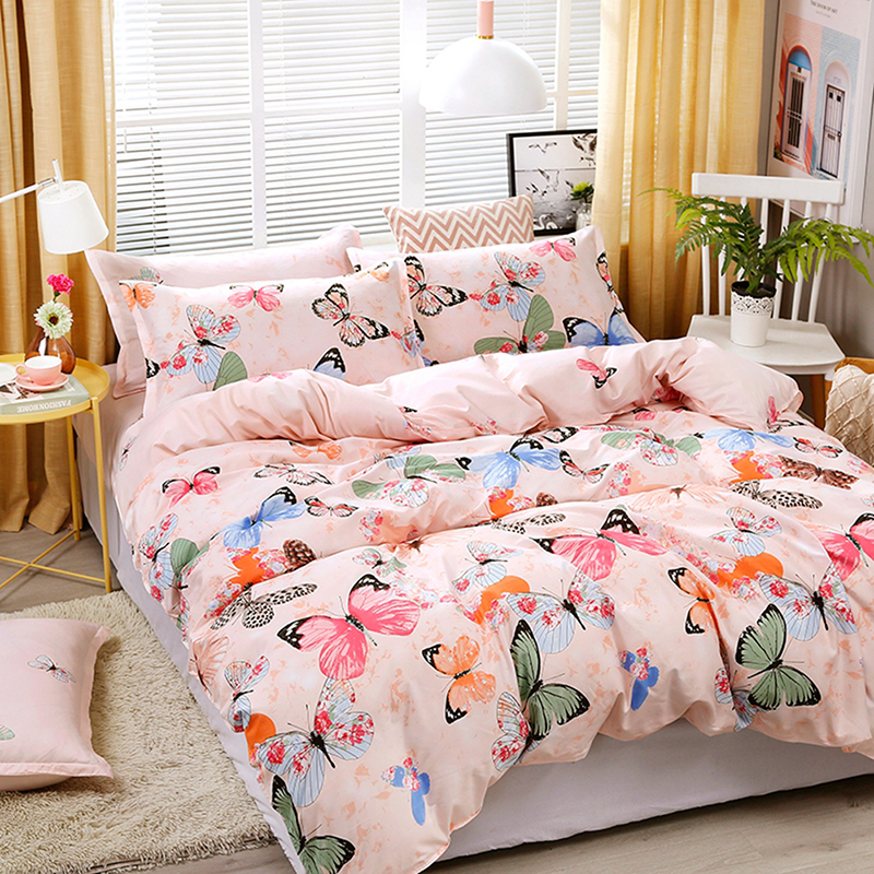 Papillon Floral Bumble Bee Rose Blush simple housse de couette couette Literie Ensemble De Lit