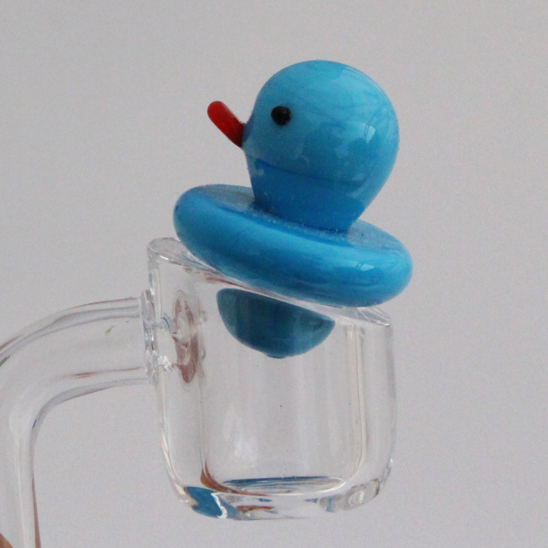 

Glass Yellow & Duck Carb Cap Solid Colored Glass Cap for glass bongs water pipes dab oil rigs Thermal Quartz banger Nails