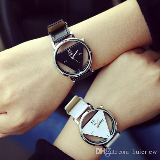 

Luxury watches quartz delicate leather strap triangle wrist watch women dress watch, Other