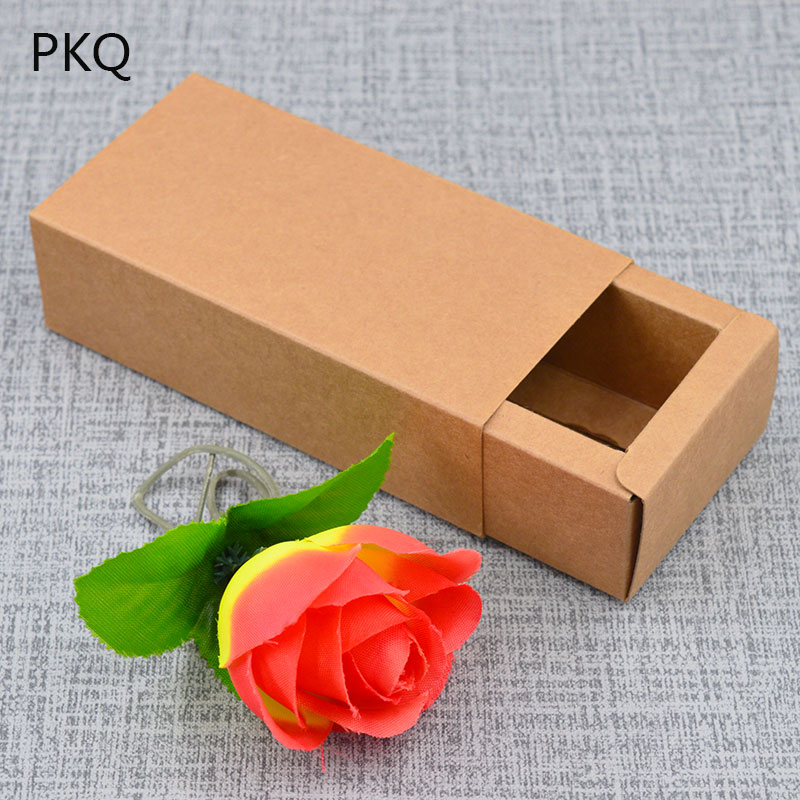 

20Pcs Brown Drawer Paper Box Kraft Paper Soap Box Small Boutique Packaging Boxes Jewelry Retail 13.3x6.6x3.9cm