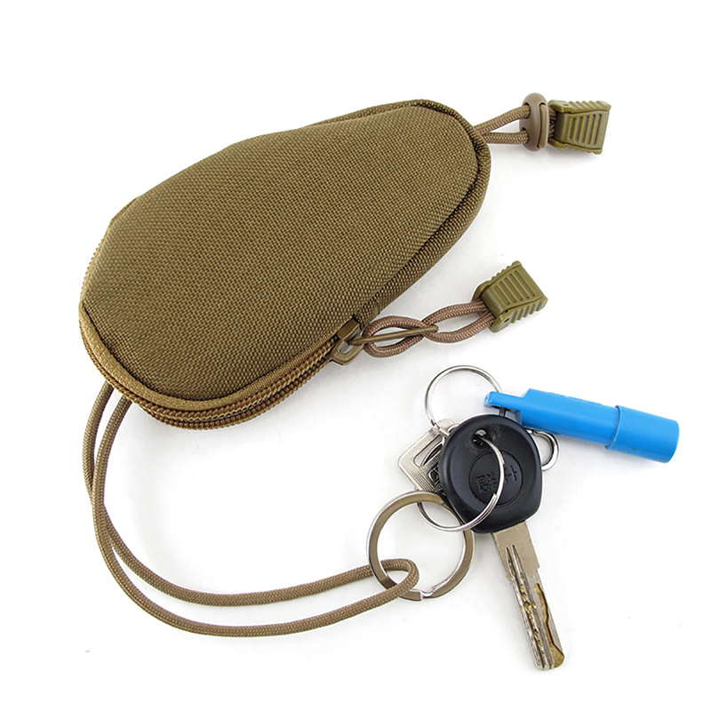 

Camping Tactical Key Bag Mini Pocket Chain Holder Convenient Durable Bag, Khaki