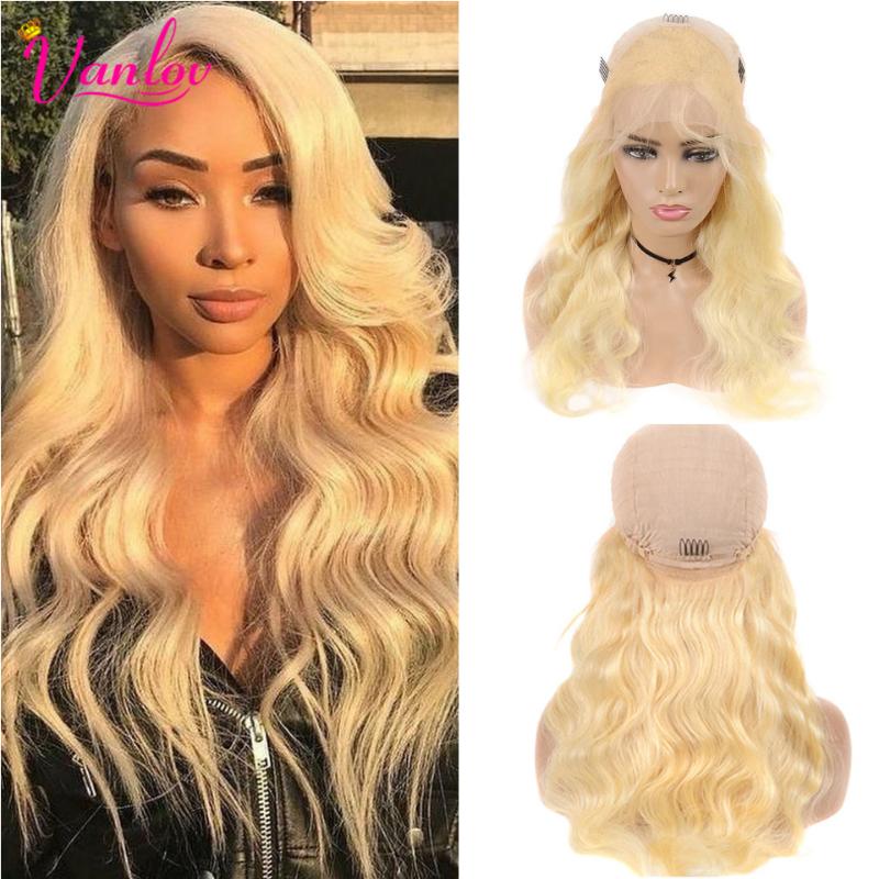 

Vanlov Blonde Body Wave wig 613 Lace Front Human Hair Wigs For Black Women Brazilian 13x4 Lace Wigs Remy 150% Density, Blonde 613