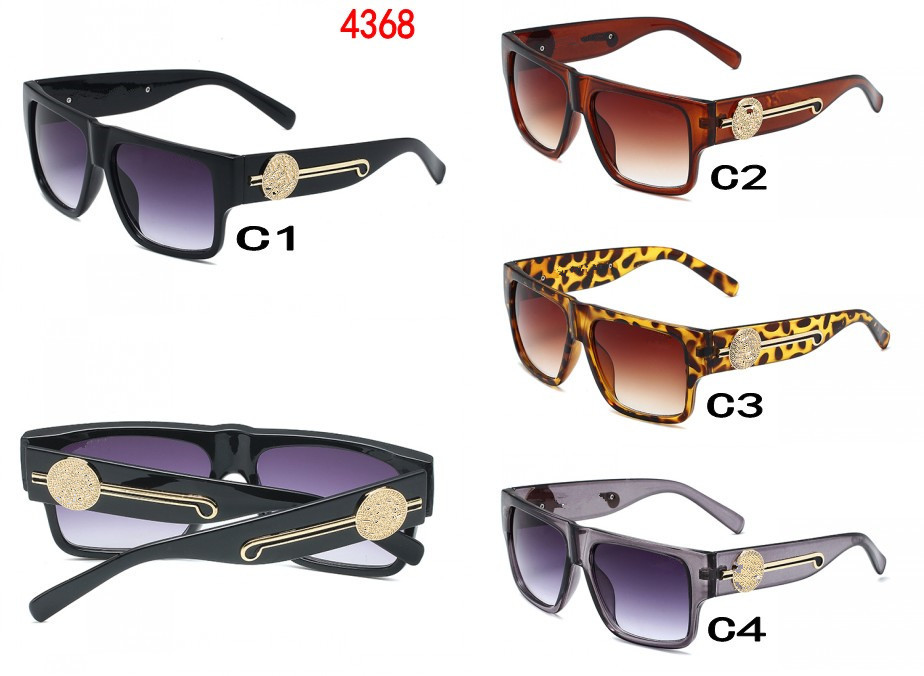 

medusa sunglasses 4368 oversized metal square frame mens brand designer glasses Gold plated material anti-UV400 lens eyewear with box
