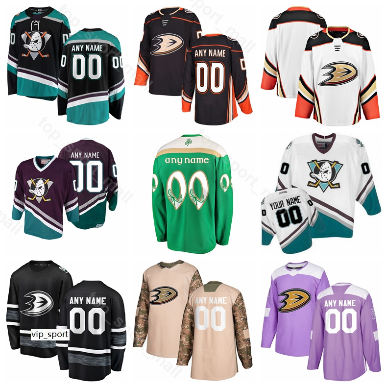 

Anaheim Ducks Ryan Getzlaf Jersey Ice Hockey Corey Perry 17 Ryan Kesler Adam Henrique Rickard Rakell St Patricks Day Black White, Black;red