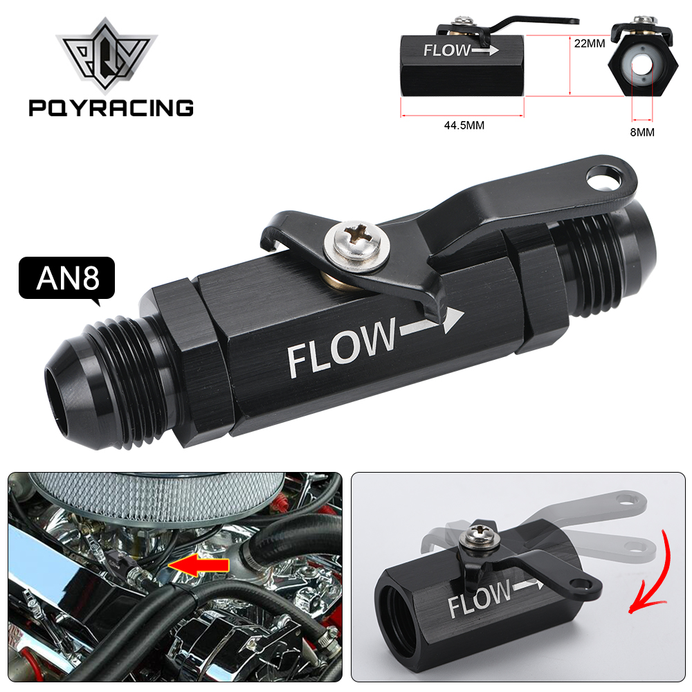 

PQY - AN8 8AN -8 AN Shut Off Valve Fittting Aluminum Black PQY-WLPV72-08