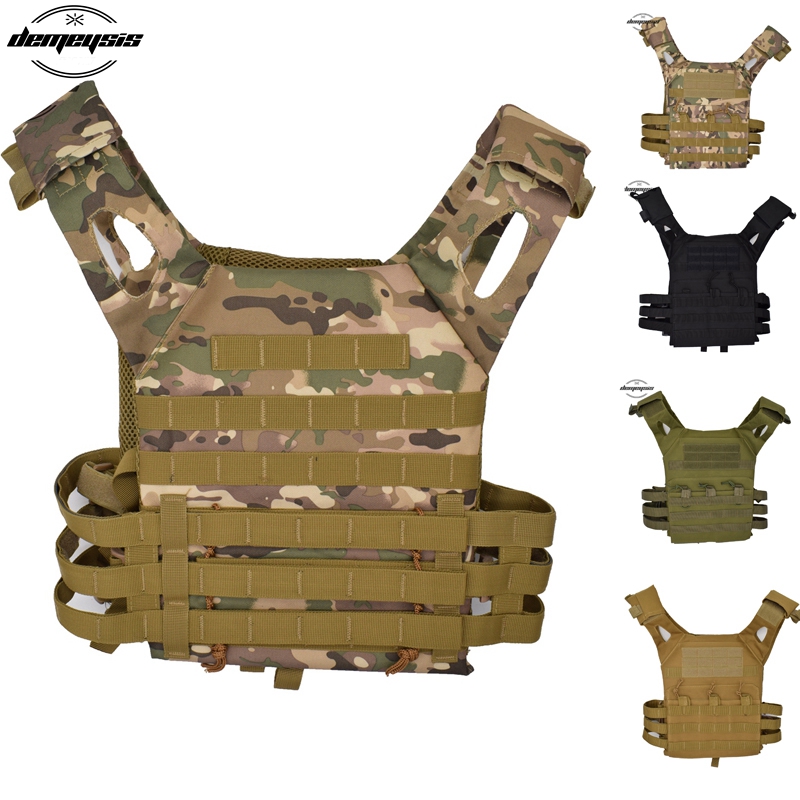

Tactical JPC Vest Body Armor Plate Carrier Tactical Vest Lightweight Molle Armor Camouflage Hunting, Desert digi